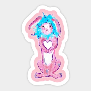 Pink Rabbit Leo Sticker